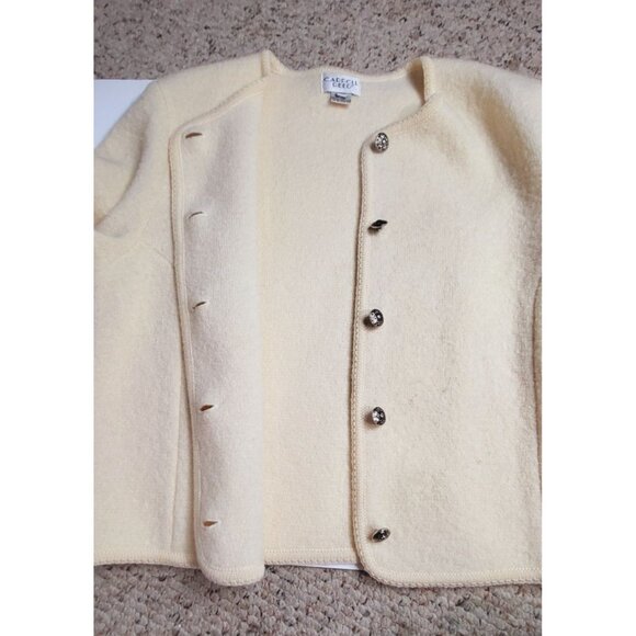 Carroll Reed Vintage Womens Wool Cardigan Sweater Silver Buttons Size 12 Large - Picture 4 of 13